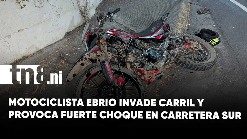 Motociclista ebrio provoca accidente en carretera Sur