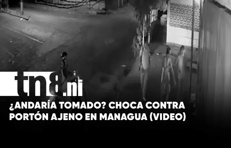 Cámaras captan “aterrizaje forzoso” de motociclista en Managua