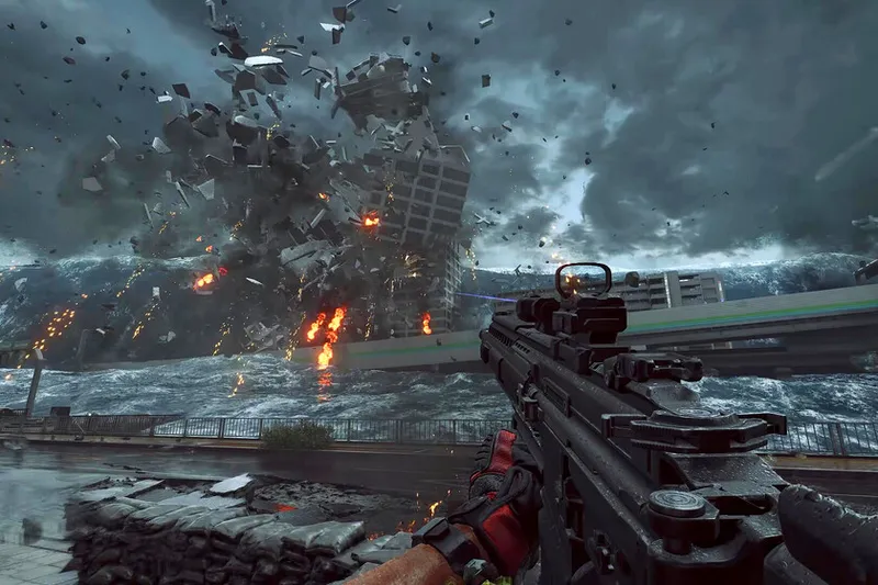 Sí, eso es un tsunami enorme. Battlefield tuvo catástrofes climatológicas y casi acabaron con la saga, pero este shooter gratis las muestra con orgullo