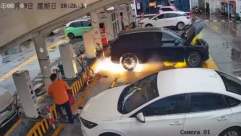 'Regalo' que un coche le hace a su dueño en una estación de carga (VIDEO)