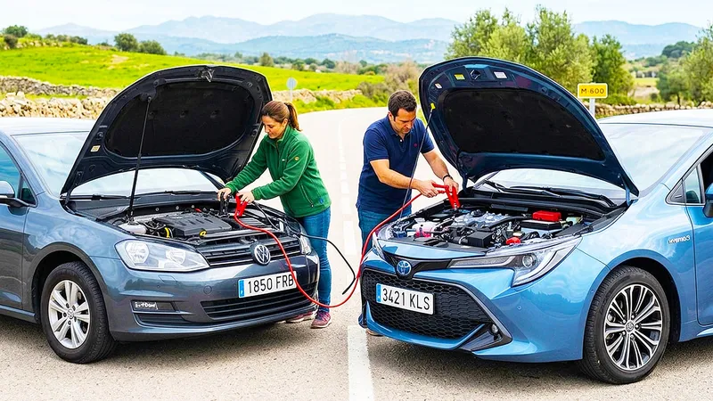 Lo que sí hay que hacer (y lo que no) para arrancar un coche híbrido de forma correcta y segura utilizando cables, cuando no tiene batería