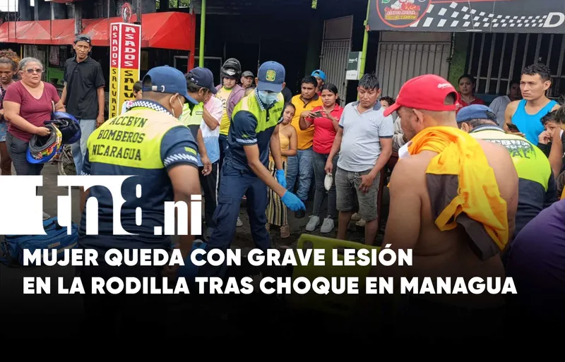 Con grave lesión en la rodilla tras accidente en sector de Las Colinas, Managua