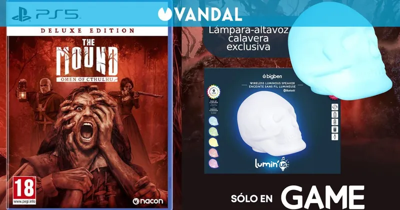 Reserva The Mound: Omen of Cthulhu en GAME y llévate una lámpara-altavoz con forma de calavera