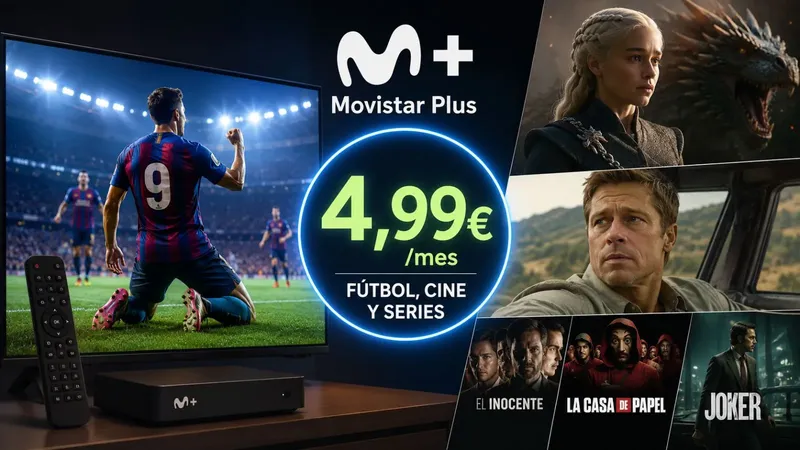 Movistar Plus amplía su oferta de 4,99 euros para ver fútbol, cine y series
