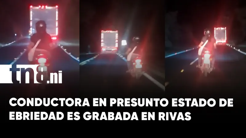 Mujer es captada conduciendo motocicleta en presunto estado de ebriedad en Rivas