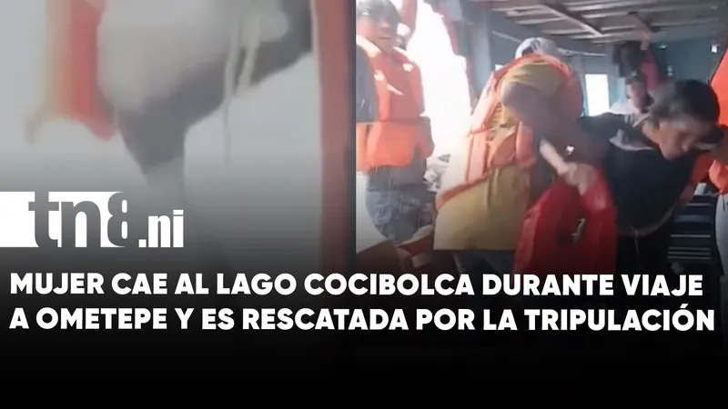 Mujer cae de embarcación en el Lago Cocibolca durante viaje San Jorge-Isla de Ometepe