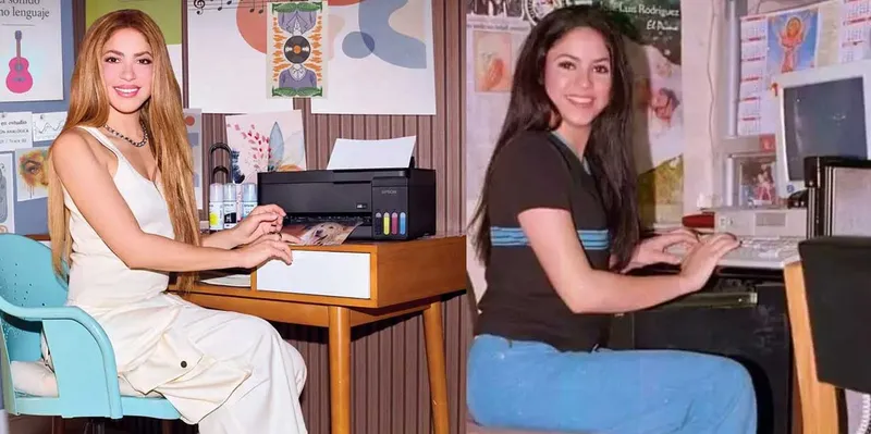Shakira sorprende al recrear una icónica foto suya de hace casi 30 años