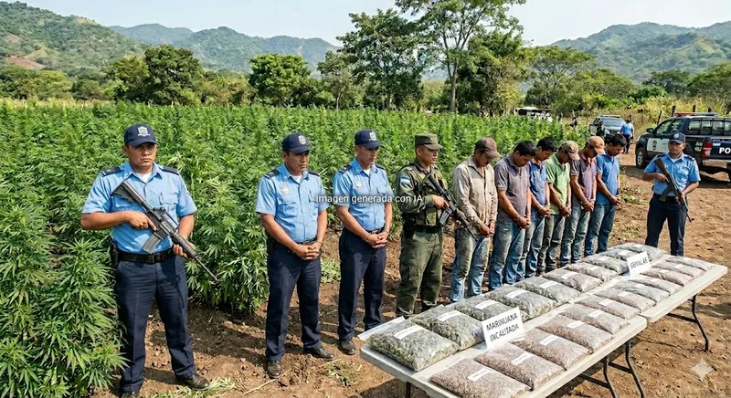 Capturan en Jinotega a 7 delincuentes con más de 6 mil de plantas de marihuana