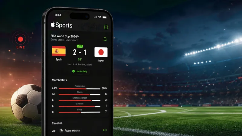 Apple Sports añade cobertura para el Mundial de Fútbol 2026 para seguir los partidos desde el iPhone