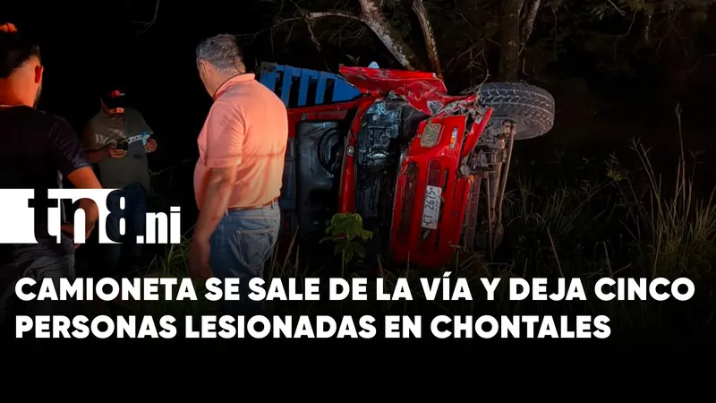 Vuelco de camioneta deja cinco personas lesionadas en carretera de Chontales