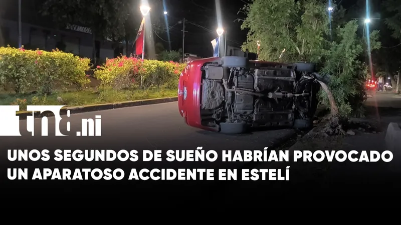 Fatiga al volante habría provocado vuelco de vehículo en el bulevar Pancasán de Estelí