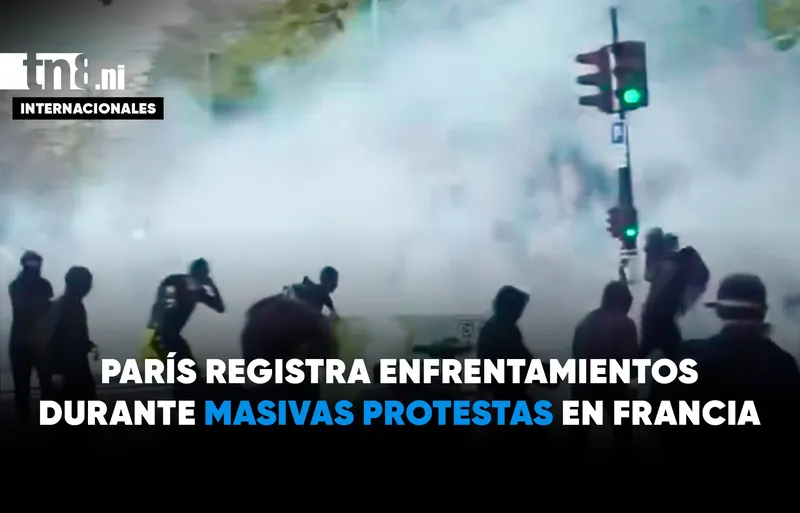 Francia vive protestas masivas con gases lacrimógenos y arrestos