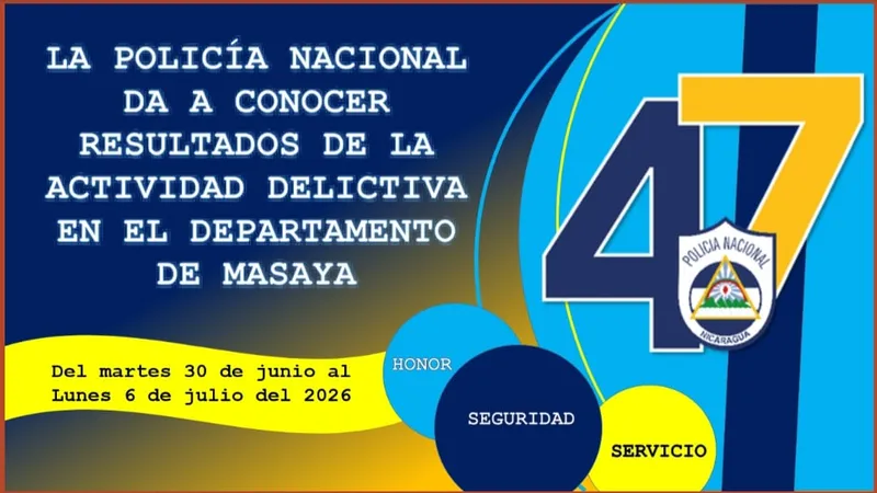 Policía Nacional captura a 7 delincuentes y refuerza seguridad en Masaya