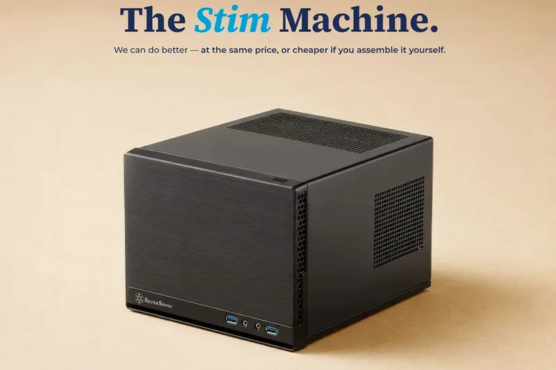 La Stim Machine es real. No es un error, una tienda francesa se ríe de Valve y lanza por el mismo precio un PC consolizado que dará que hablar