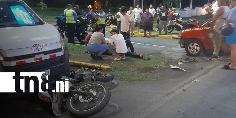 Triple choque en carretera Norte deja a motociclista con múltiples heridas