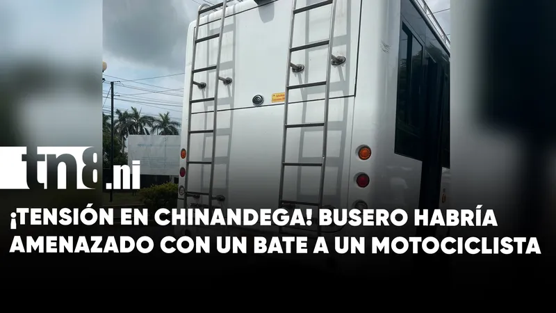 ¡Con bate en mano! Busero habría amenazado a motociclista tras incidente en Chinandega