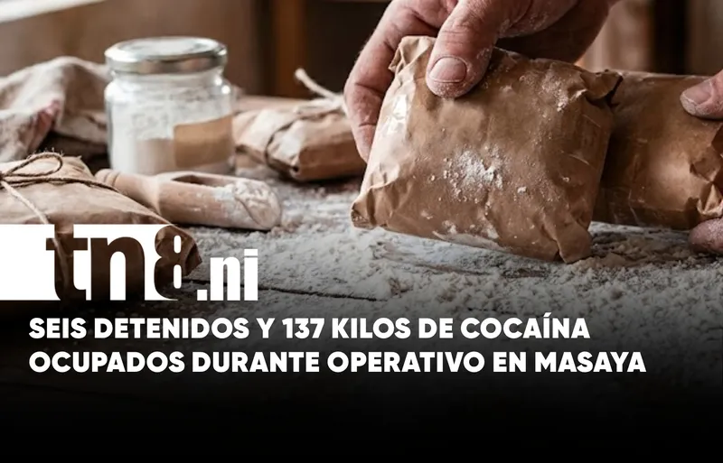 Policía Nacional incauta 137 kilos de cocaína y captura a seis personas en Masaya