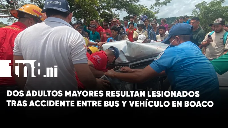 Bus de la ruta Siuna-Managua y vehículo particular protagonizan accidente en Boaco