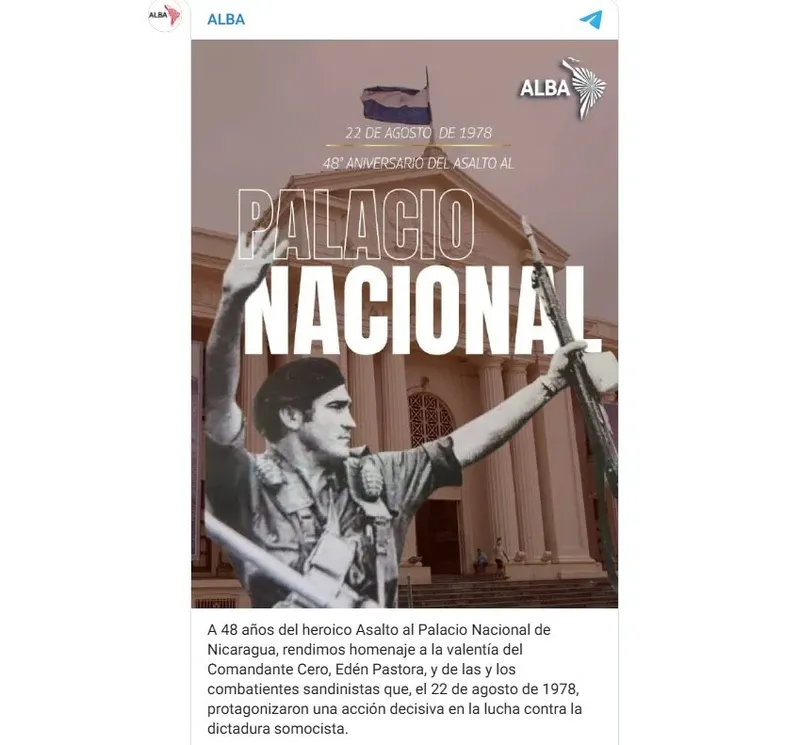 Alba-TCR rine homenaje a la gesta heroica del Frente Sandinista en el Palacio Nacional