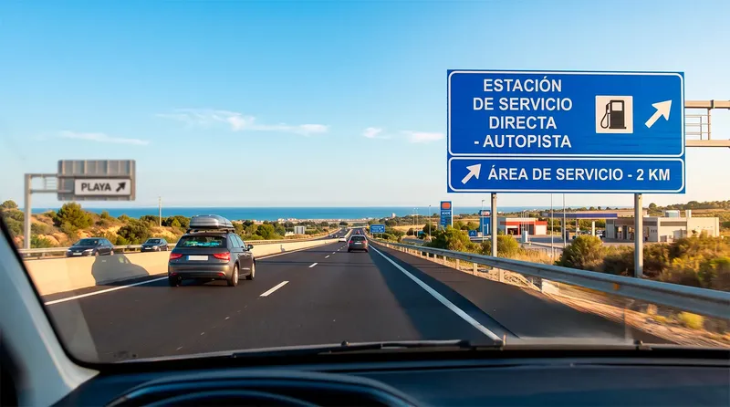 Evita perder tiempo en tu viaje a la playa: así puedes saber si una gasolinera está en la autopista o hay que desviarse