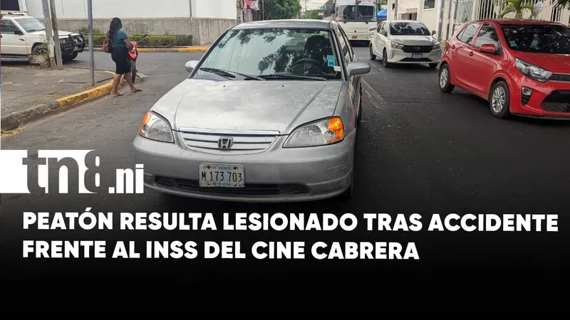 Peatón resulta lesionado tras ser atropellado en Managua