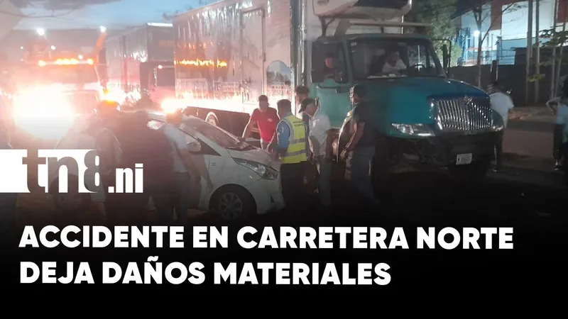 Fuerte accidente en carretera norte deja daños materiales y provoca caos vial