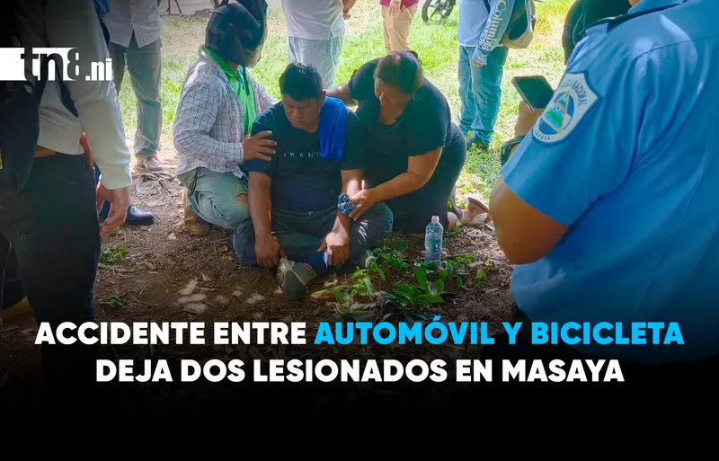 Choque contra una bicicleta deja dos lesionados en carretera de Masaya