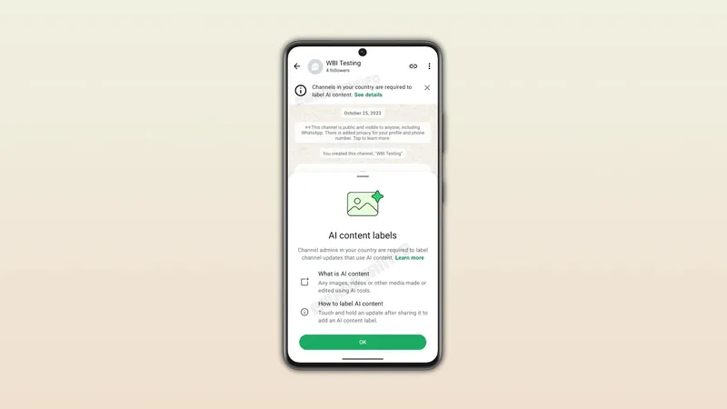 Importante cambio en WhatsApp: así te avisará del contenido creado con IA