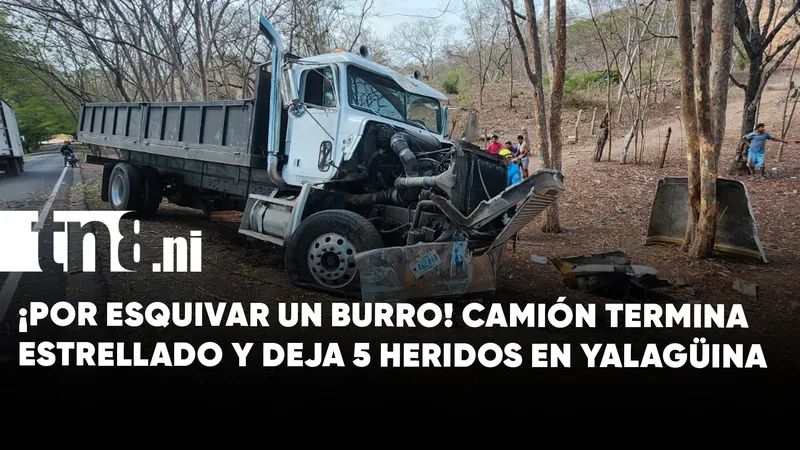 Accidente de tránsito en Yalagüina deja cinco lesionados tras choque de camión contra un...