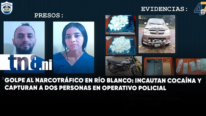 Operativo antinarcótico en Río Blanco deja dos detenidos y fuerte incautación de cocaína