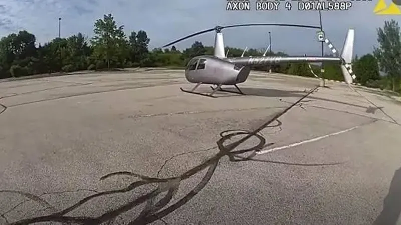Jubilado evita el tráfico y llega en helicóptero a hacer compras