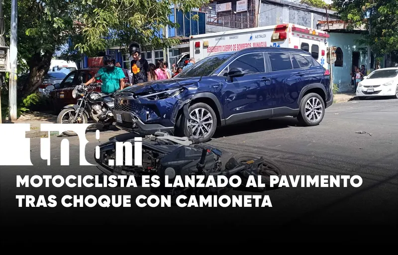 Managua: Accidente cerca del Hospital Salud Integral deja a motociclista hospitalizado