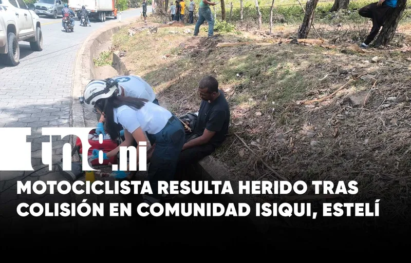 Accidente deja motociclista lesionado tras fuerte colisión en Estelí
