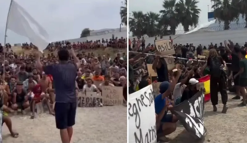 Cientos de migrantes en Ceuta se manifiestan pidiendo asilo en medio de la crisis