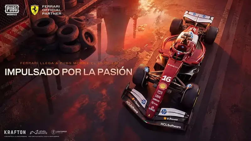 PUBG MOBILE lanza su colaboración con Ferrari