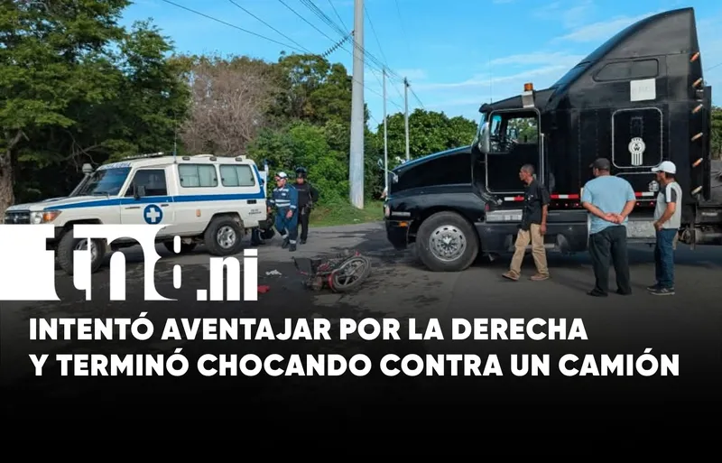 Termina lesionado tras intentar aventajar a un camión en Carretera Nueva a León