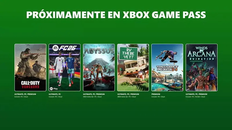 Próximamente en XBOX Game Pass