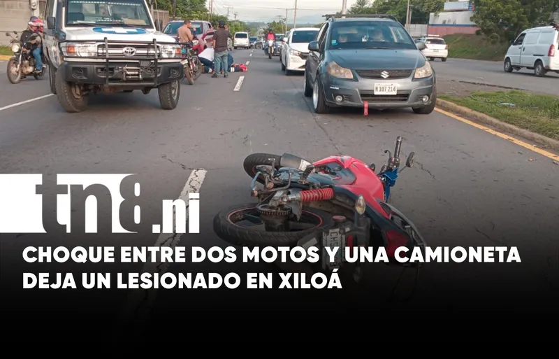 Choque en cadena en la entrada a Xiloá deja a un motociclista lesionado