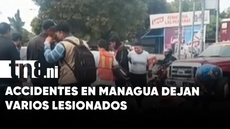 Dos accidentes en distintos puntos de Managua dejan personas lesionadas