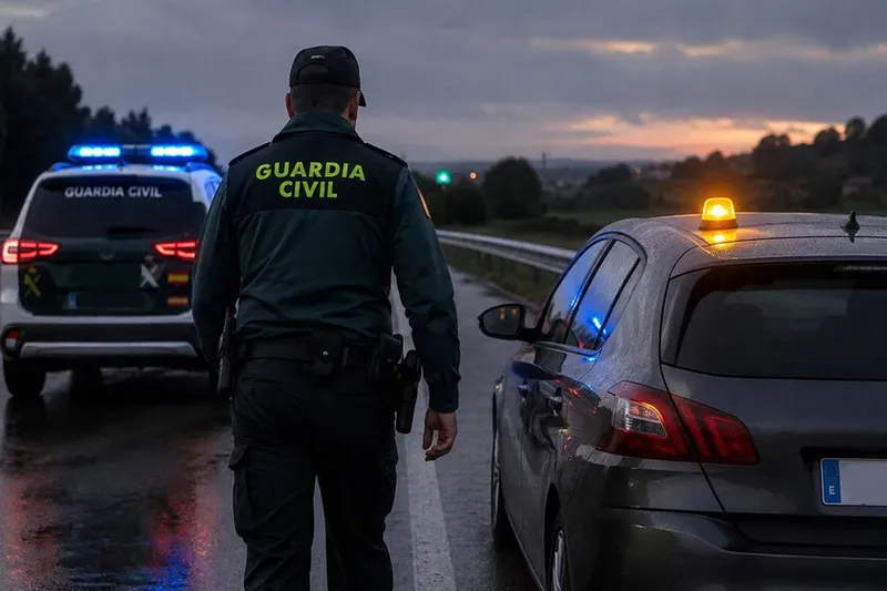 Multado con 200 euros tras el cambio de hora por llevar la baliza V16 pero no poner la luz correcta: la Guardia civil aumenta la vigilancia