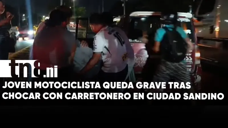 Joven resulta gravemente lesionado tras colisionar contra un carretonero en Ciudad Sandino