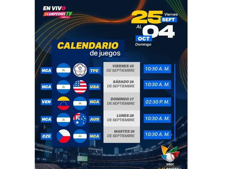 Selección de Nicaragua U-15 lista para la Copa Mundial de Béisbol en México