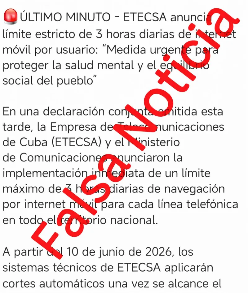 Ministerio de Comunicaciones desmiente restricción de tres horas diarias de internet móvil en Cuba