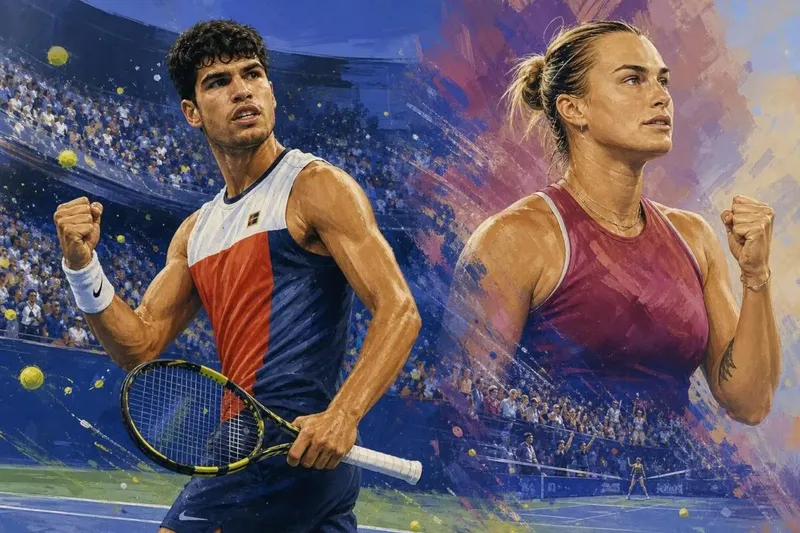 El español Carlos Alcaraz y la bielorrusa Aryna Sabalenka avanzan a cuartos de final del US Open