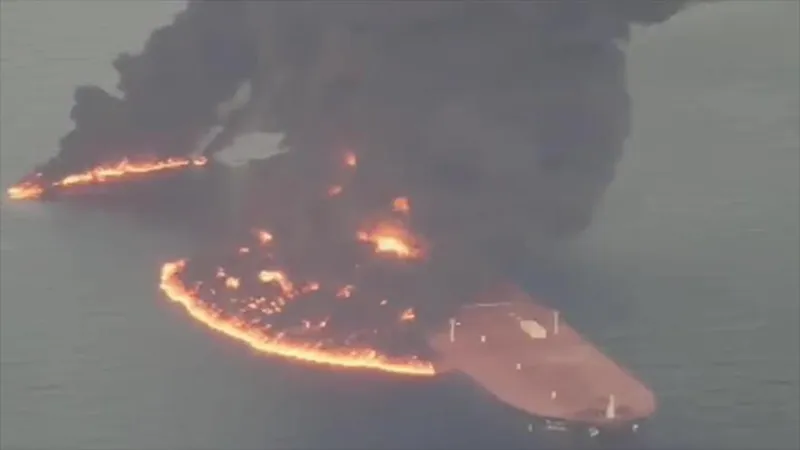 CGRI de Irán: Un petrolero se incendió; será destino de todo infractor en Ormuz