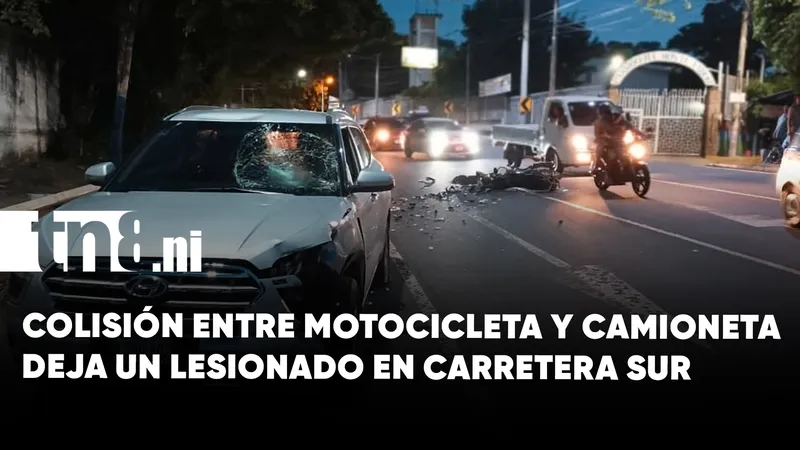 Motociclista resulta gravemente lesionado tras choque en Carretera Sur, Managua