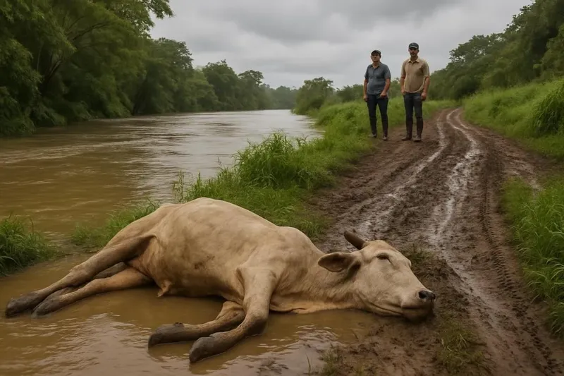 Desborde del Caño Chiquito mata un semoviente en Nueva Guinea