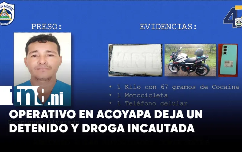 Con más de un kilo de cocaína: así cayó un sospechoso en Chontales