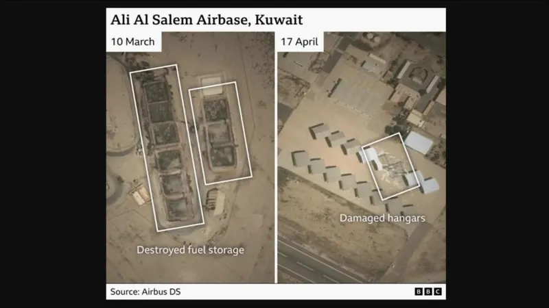 Fotos satelitales: Ataques iraníes alcanzaron 20 instalaciones militares de EEUU