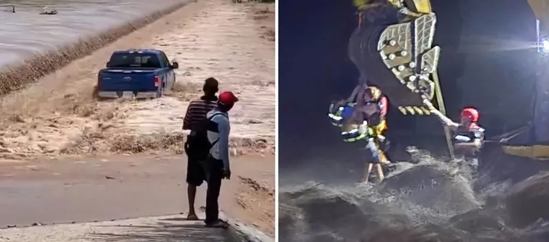 VIDEO: Camioneta es arrastrada por el río Ameca en México con tres adultos mayores...